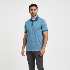 Under Armour Men's Blue Playoff Polo Shirt Short Sleeve, Size Large , Golf UCCS